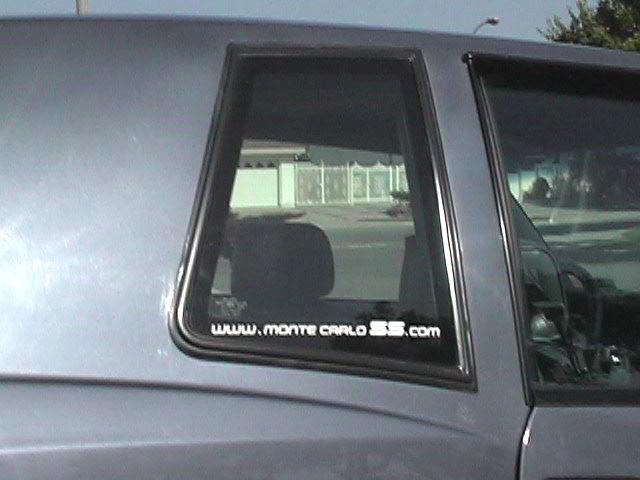 MonteCarloSS.com Sticker installed on 1/4 window