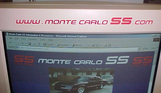 MonteCarloSS.com Sticker installed on computer monitor